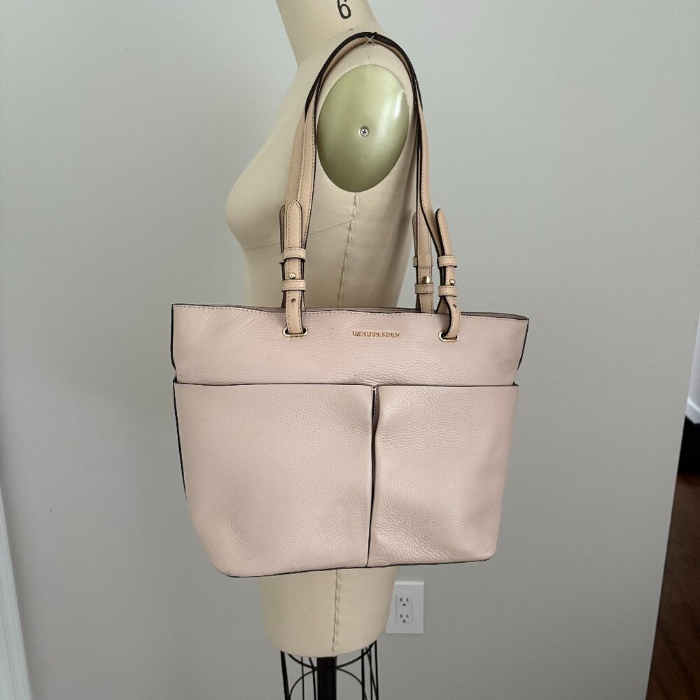Michael Kors Pink Jet Set Bedford Pebbled Leather Tote Barbiecore Travel Chic